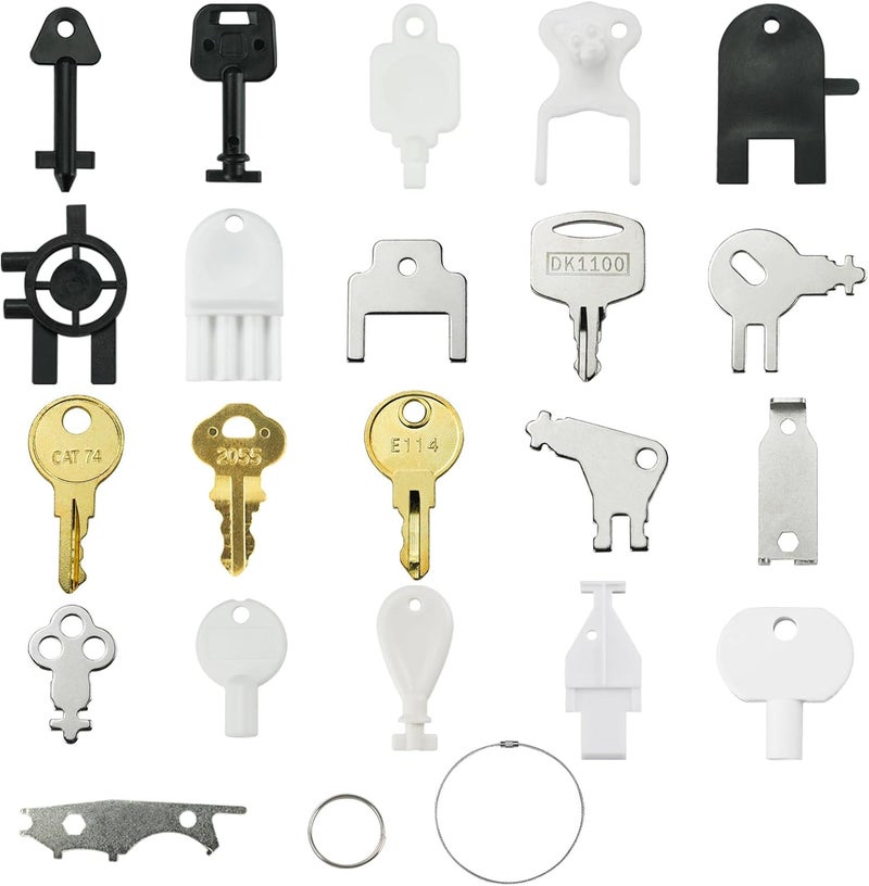 MANUTEX 21 Pcs Dispenser Key Set for Waffle San Ja-mar Geo-rgia Pa-cific to-rk Kim-berly Cl-ark Bra-dley Paper Towel Toilet Paper Soap Dispensers Replacement Keys Cat 74 E114 Key - Image 1